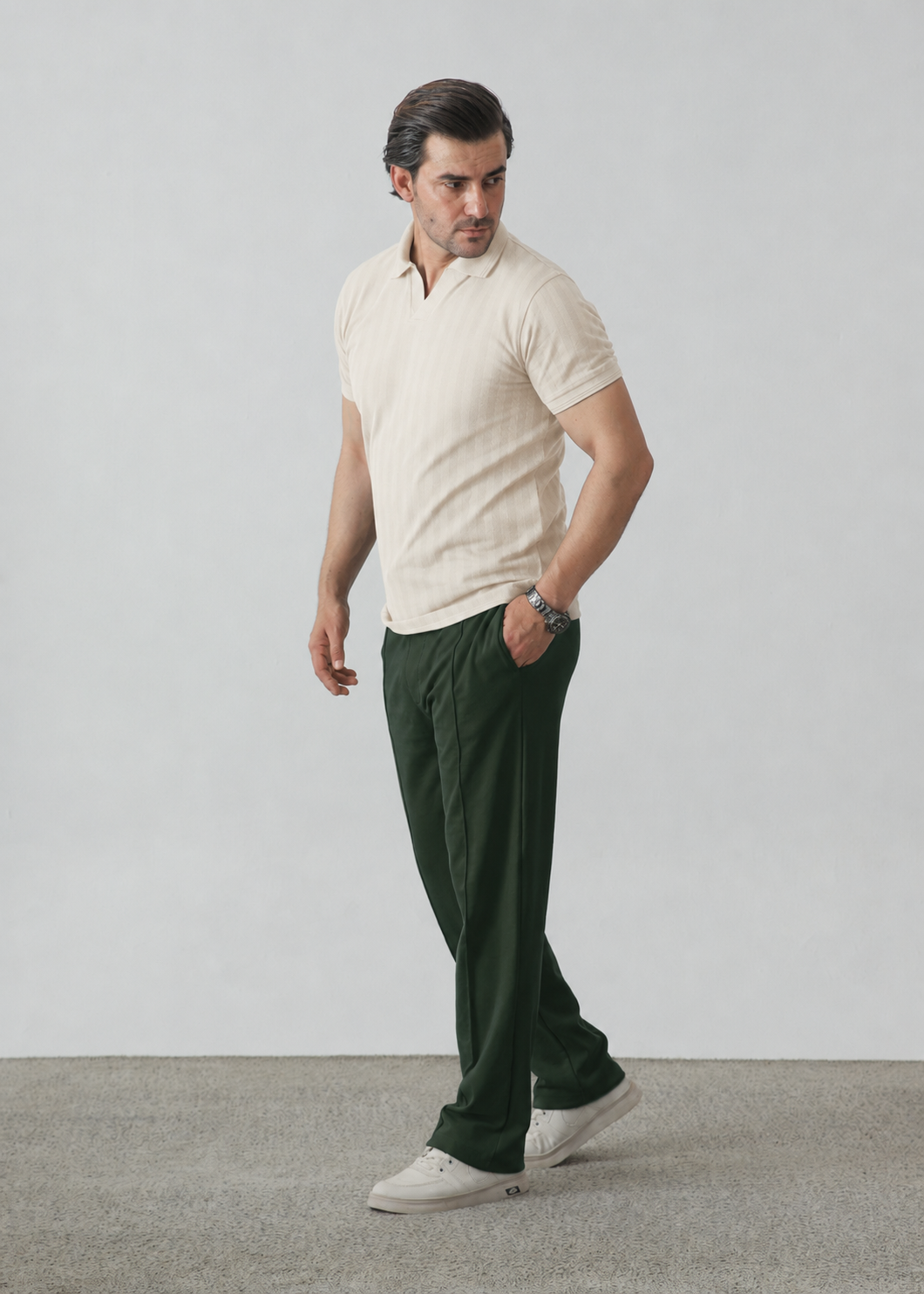 Monaco Contast Polo - Creme
