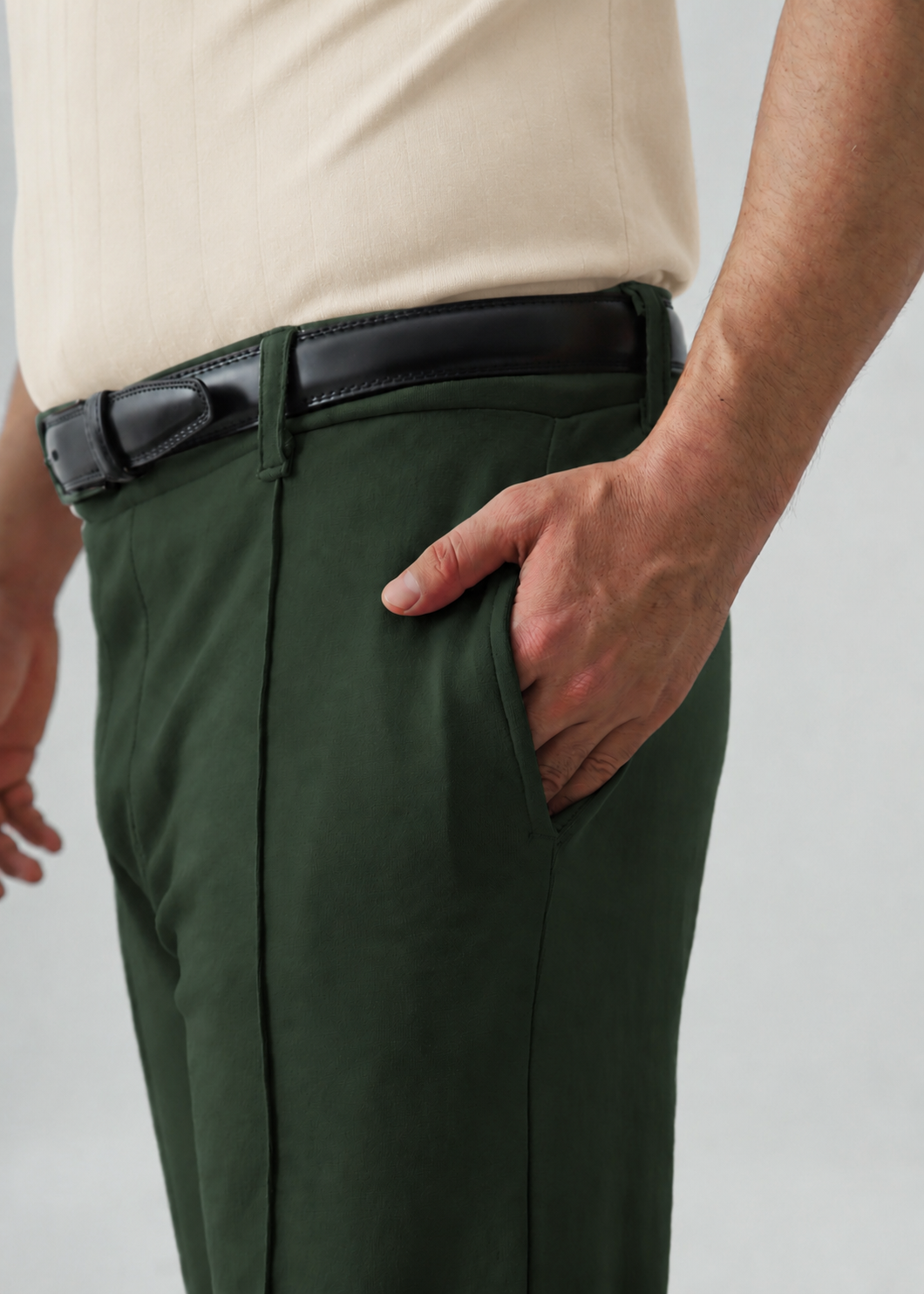 Pleated Trouser Relaxed Fit - Forest Green