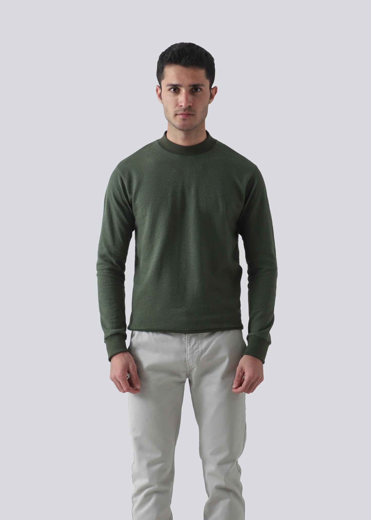 Full sleeves Regular Fit Crew Neck-Olive Green