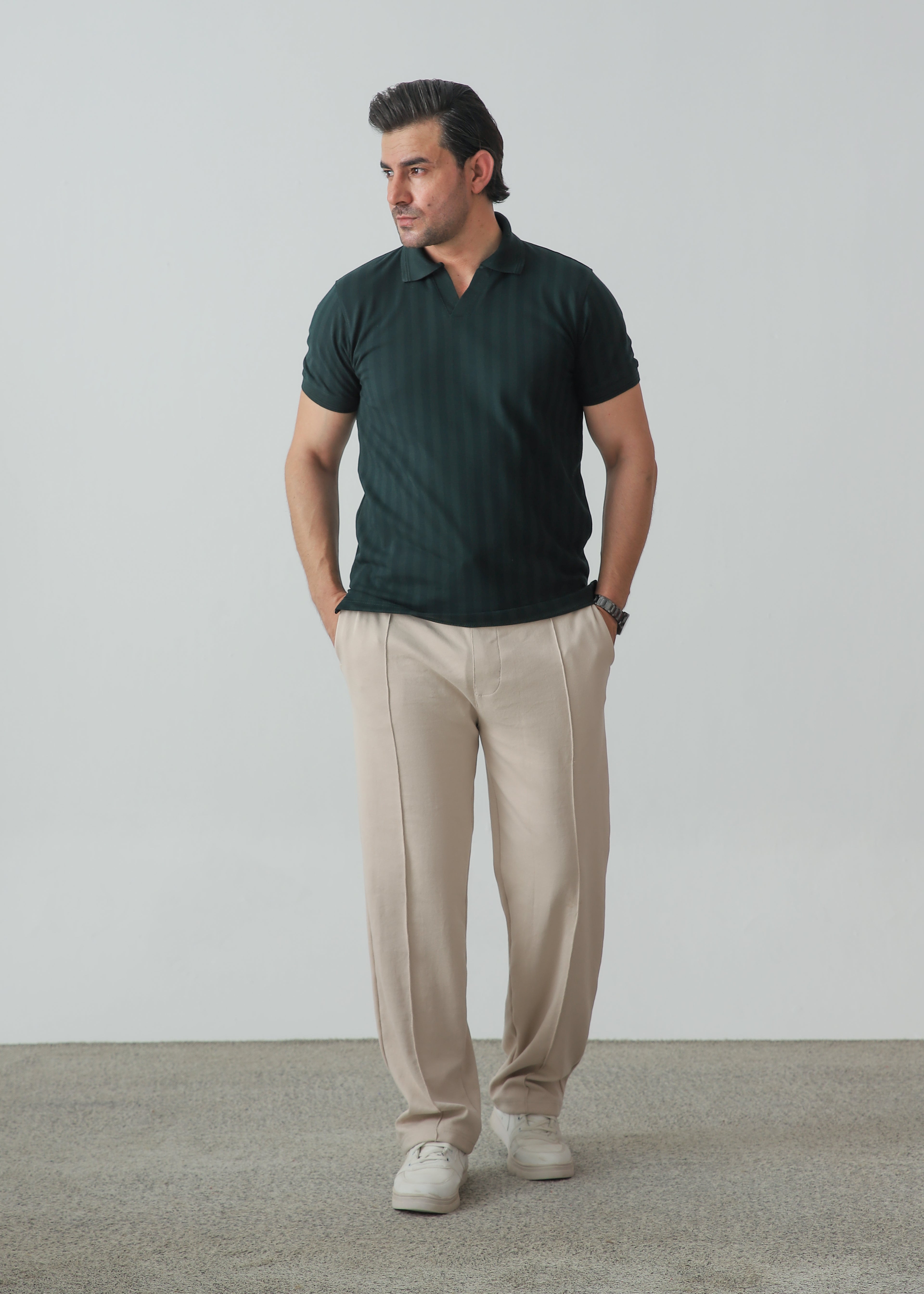 Johnny Collar Polo - Forest Green