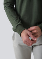 Full sleeves Regular Fit Crew Neck - Olive Green - Zenetti