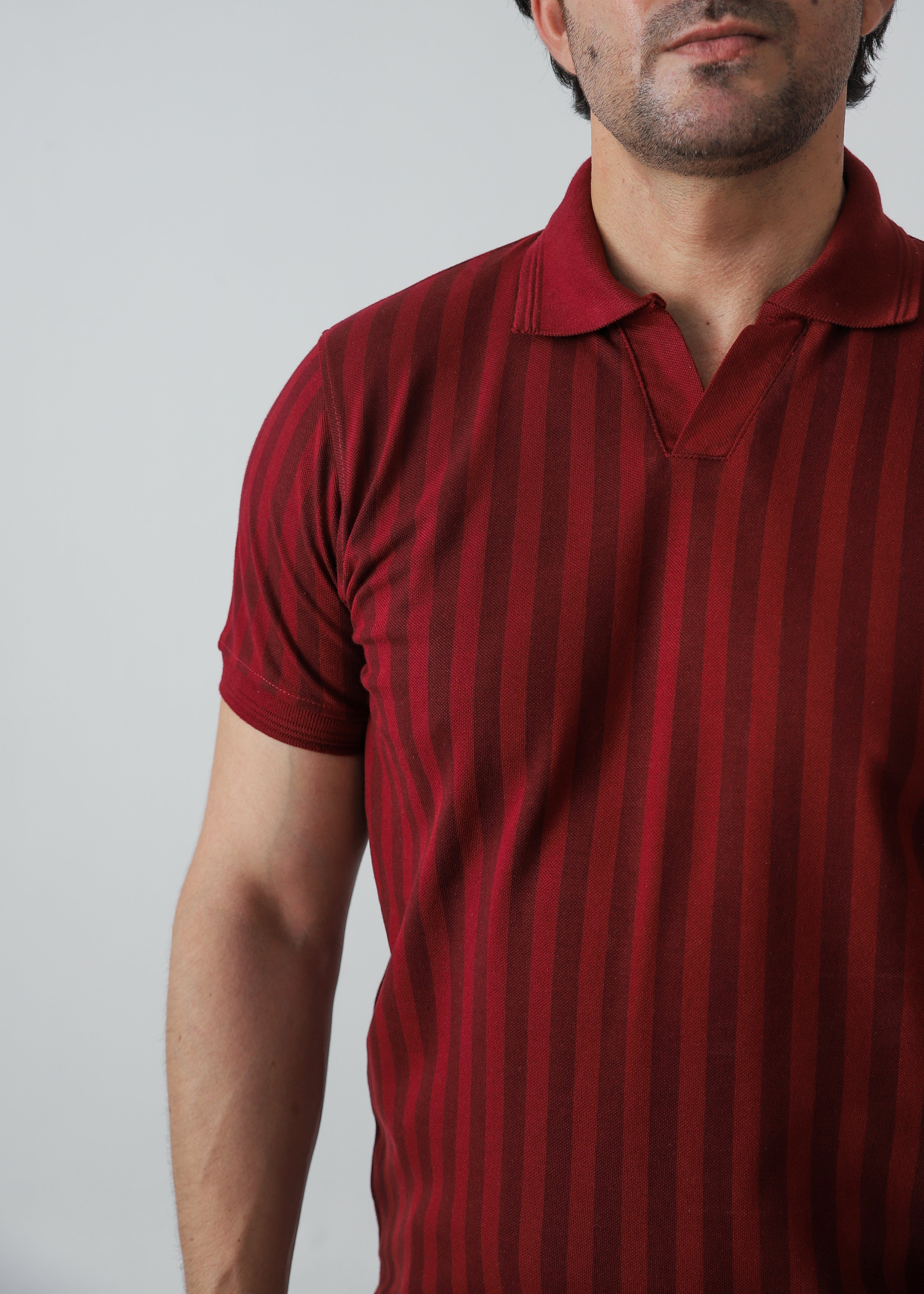 Johnny Collar Polo - Maroon - Zenetti