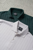 Pack of 2 – Forest Green Johnny Collar Polo and Ash Grey Drop Needle Polo - Zenetti