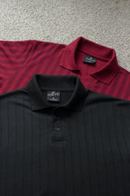Pack of 2 – Maroon Johnny Collar Polo and Black Drop Needle Polo - Zenetti