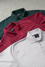 Pack of 3 – Green and Maroon Johnny Collar Polos with Ash Grey Drop Needle Polo - Zenetti