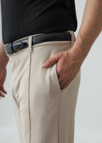 Pack of 3 – Maroon and Black Polos with Beige Pleated Trouser - Zenetti